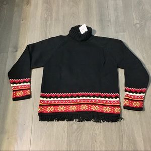 New Hanna Andersson Fair Isle Sweater Fringed XS